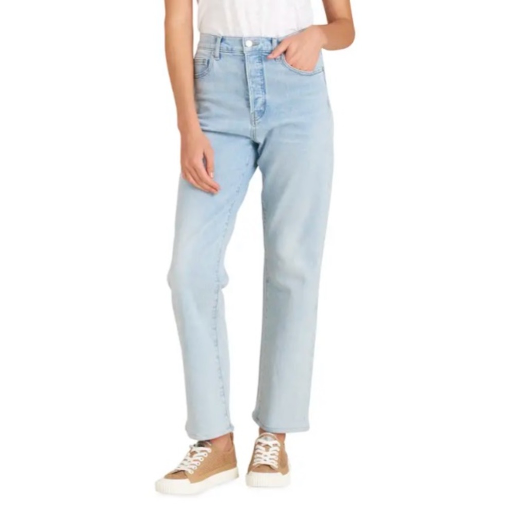 Veronica Beard Blake High-Rise Classic Straight Crop Jeans Aire Wash Size 28